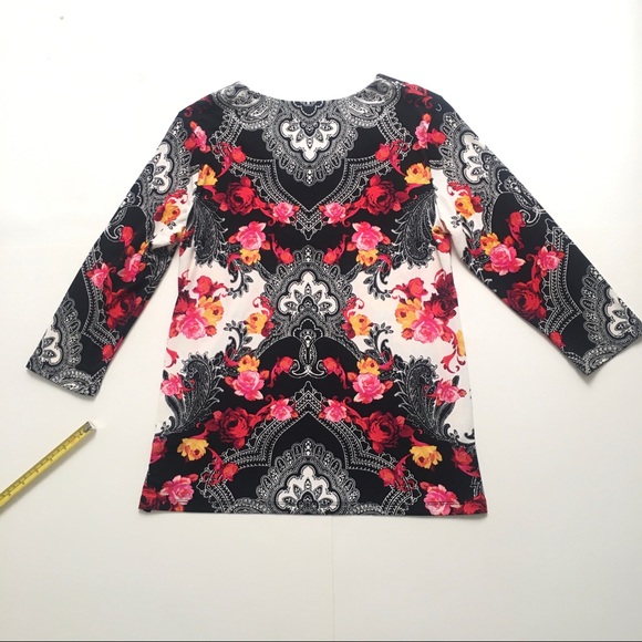 MJ Collections Women’s Size SP Floral Sequin Blouse Top Shirt Long Sleeve - Picture 5 of 12